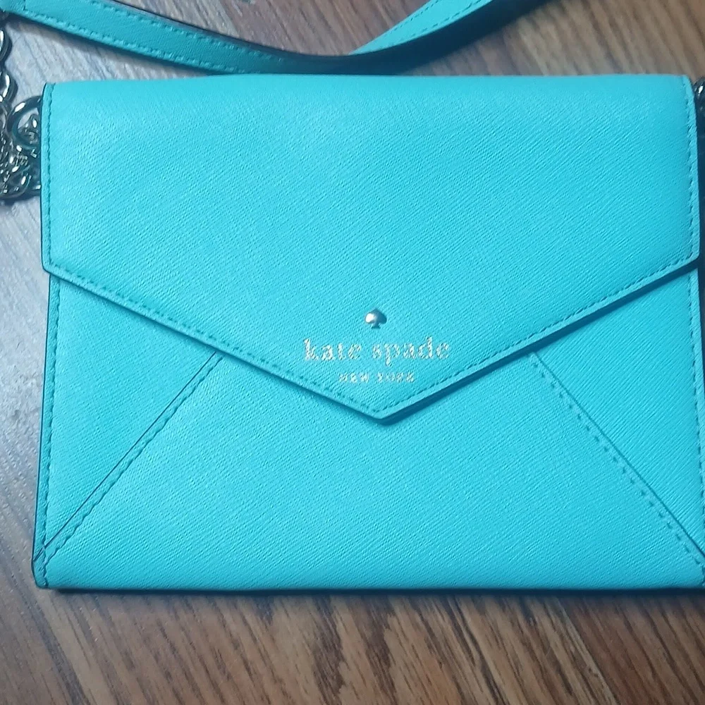 Kate‎ Spade Light Blue Slim Envelope Crossbody Bag